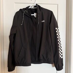Vans Black Hooded Jacket with Checker Drawcord